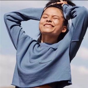 Aerie Cropped Blue Sweatshirt